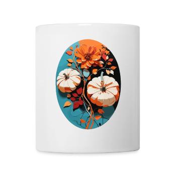 Citrouille avec fleurs - Mug blanc - blanc - Devant