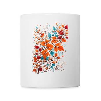 Herbst Blumen mit Nüsse - Tasse - Weiß - Vorne