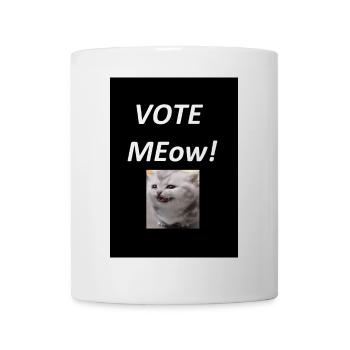 Vote Meow Katziger Wahlwitz - Tasse - Weiß - Vorne