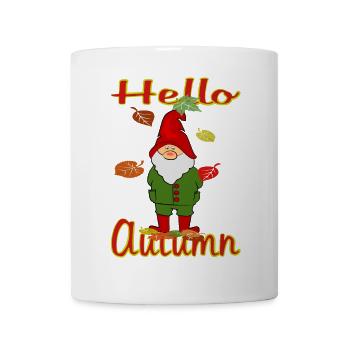  Wichtel mit Herbstlaub - Tasse - Weiß - Vorne