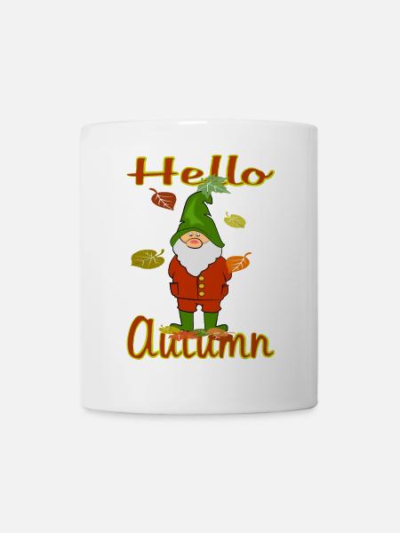 Wichtel im Herbstlaub  - Tasse - Weiß