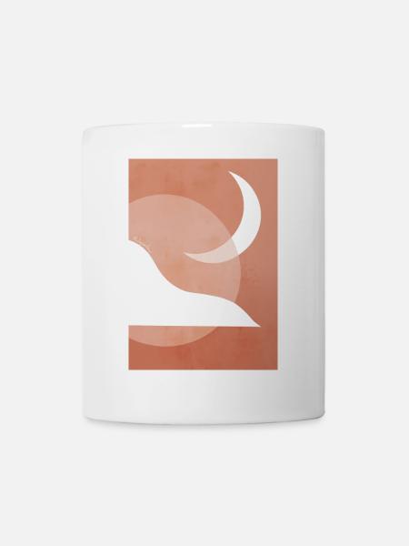 Mond- und Terrakotta-Silhouetten - Tasse - Weiß