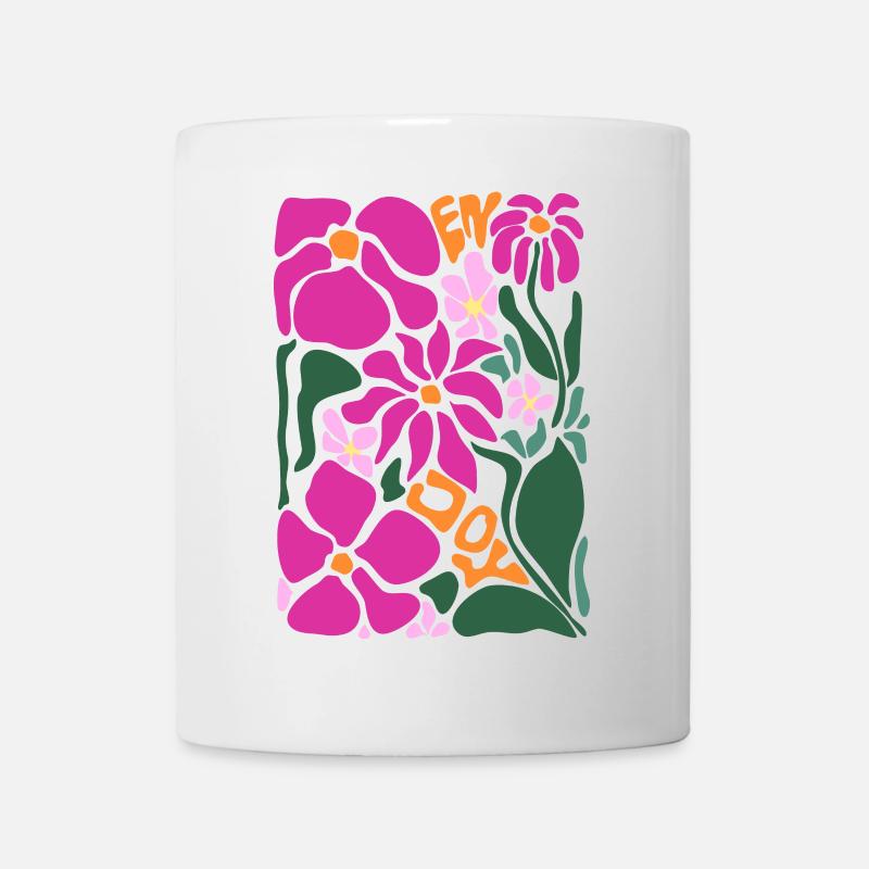Gute Laune Blumen - enjoy - Tasse - Weiß
