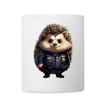 Police des hérissons - Mug blanc - blanc - Devant