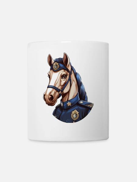 Polizei Pferd - Tasse - Weiß