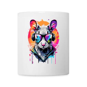 Känguru Farbenfroh - Retro Kangaroo Sonnenbrille - Tasse - Weiß - Vorne