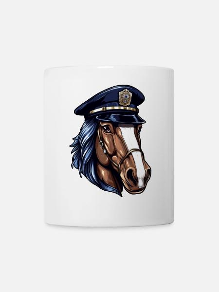 Pferde Polizist - Tasse - Weiß