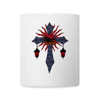 kreuze, laternen, Goth, bücher design, verschenken - Tasse - Weiß - Vorne