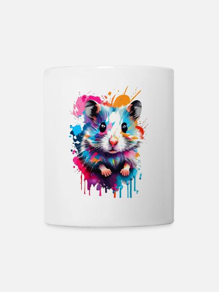 Hamster Farbenfroh - Feldhamster Goldhamster Nager - Tasse - Weiß