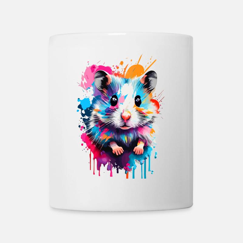 Hamster Farbenfroh - Feldhamster Goldhamster Nager - Tasse - Weiß