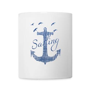 Sailing Captain Kapitän Anker Segeln - Tasse - Weiß - Vorne