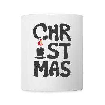 Bougie de feu de Noël Graffiti icône de Noël - Mug blanc - blanc - Devant