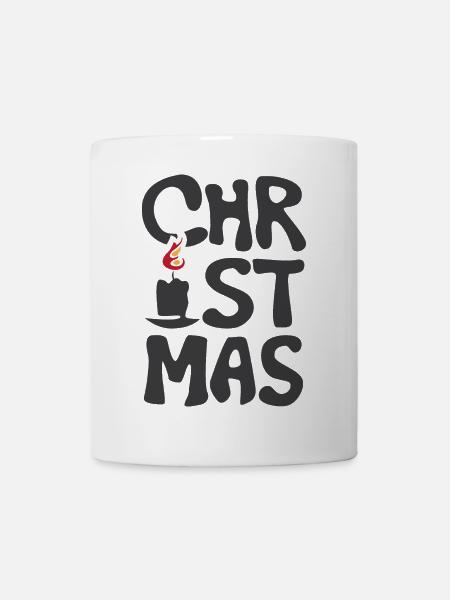 Christmas Feuer Kerze Graffiti Weihnachten icon - Tasse - Weiß