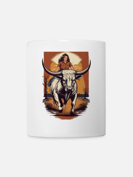 Équitation de taureaux - Mug blanc - blanc