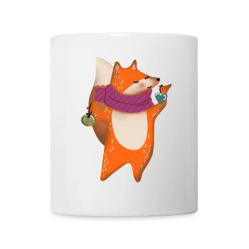 Soft Fox Heart Scarf - Mug - white - Front