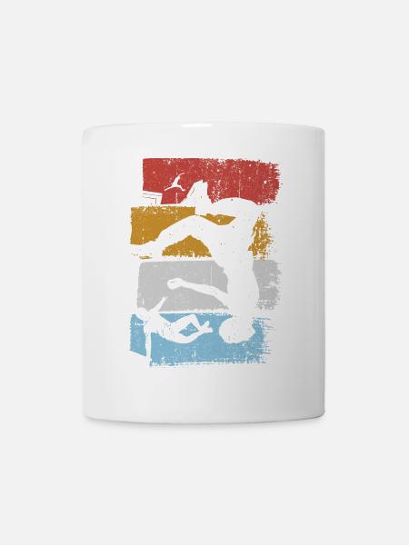 Silhouette du plongeur couchant de rayures - Mug blanc - blanc