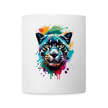 Panther Jaguar Leopard - Schwarzer Panther Katze - Tasse - Weiß - Vorne