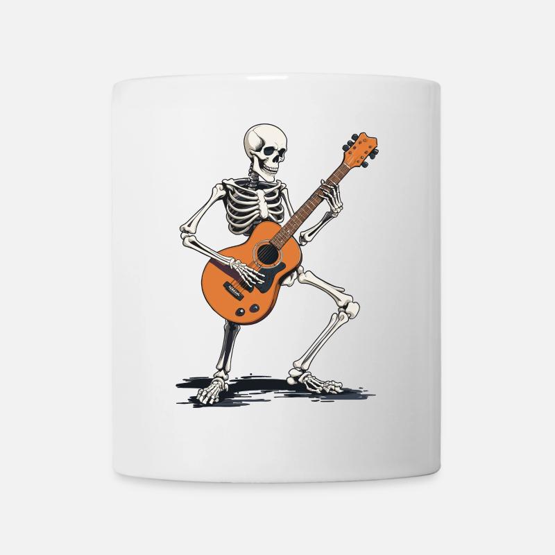 Skelett mit Gitarre - Tasse - Weiß