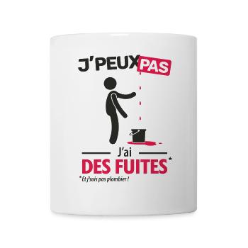J'peux pas, j'ai des fuites - Mug blanc - blanc - Devant