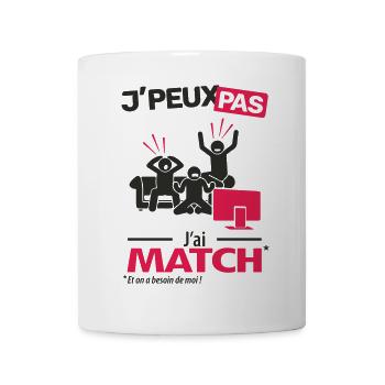 J'peux pas, j'ai match - Mug blanc - blanc - Devant