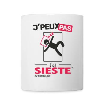 J'peux pas, j'ai sieste - Mug blanc - blanc - Devant