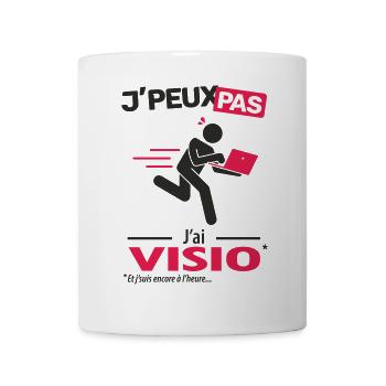 J'peux pas, j'ai visio - Mug blanc - blanc - Devant