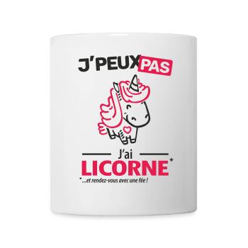 J'peux pas, j'ai licorne - Mug blanc - blanc - Devant