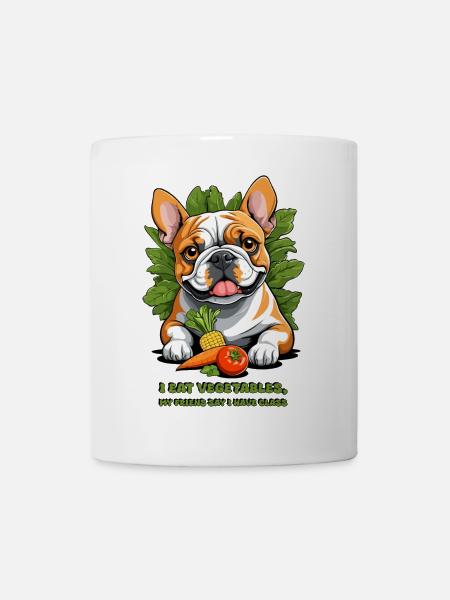 Veganer Bulldogge - Tasse - Weiß