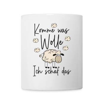 Komme was Wolle Ich schaf das - Motivation Schafe - Tasse - Weiß - Vorne