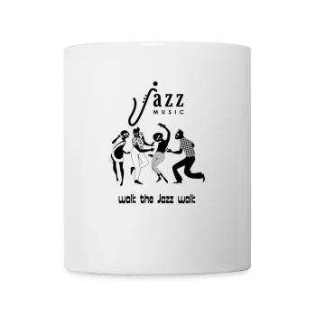 Notes de jazz à la silhouette minimaliste - Mug blanc - blanc - Devant