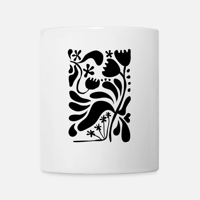 Abstrakte Blumen Matisse Stil - Tasse - Weiß
