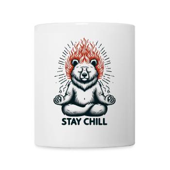 Stay Chill Bär im Lotussitz - Tasse - Weiß - Vorne