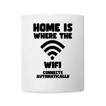 Home is where WiFi automatically connects* - Mug - white - Front