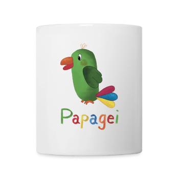 Papagei – Buntes Tiermotiv 🦜🌈 - Tasse - Weiß - Vorne