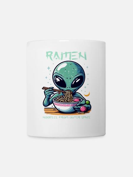 Outer Space Ramen Alien Noodles - Mug - white