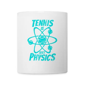 Tennis ist nur Physik in cyan - Tasse - Weiß - Vorne