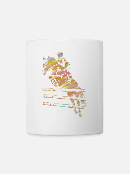 Reiter Springreiten - Tasse - Weiß