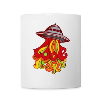 UFO Love rétro sixties enfants coloré drôle - Mug blanc - blanc - Devant