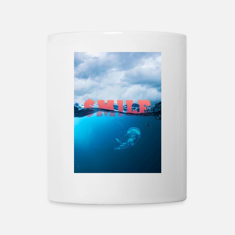 Unterwasser Smile Typografie - Tasse - Weiß
