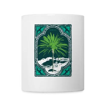 AWAY PALM TREE HOLIDAY BIRDS SEA WAVES SURF VINTAGE - Mug - white - Front
