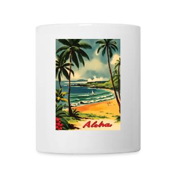Aloha Strandlandschaft Retro - Tasse - Weiß - Vorne