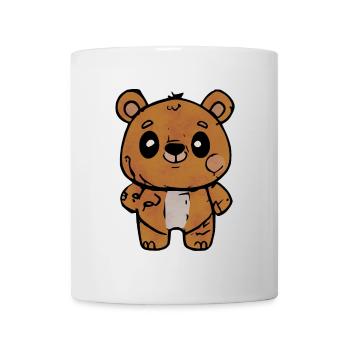 Cartoon Bär mit freundlichem Gesichtsausdruck - Tasse - Weiß - Vorne