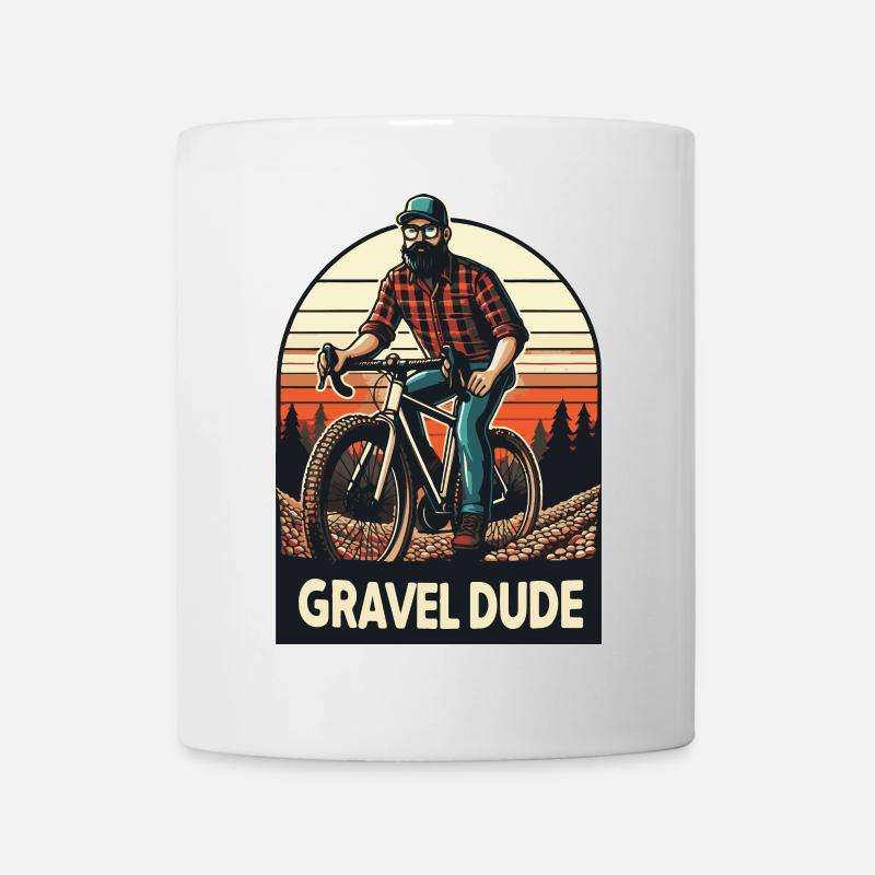 Gravel Dude Mountain Biker Design - Mug - white