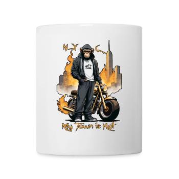 Biker Affe - Tasse - Weiß - Vorne