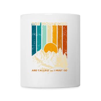 Mountains Calling Retro Sunset - Mug - white - Front
