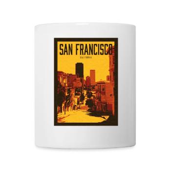 Sun-tinted San Francisco skyline - Mug - white - Front