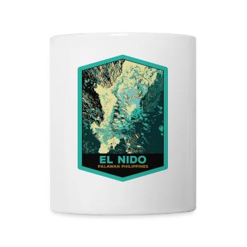 Luftaufnahme von El Nido und Fischerbooten, Palawan - Tasse - Weiß - Vorne