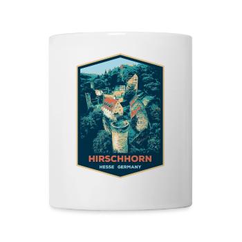 Illustration Hirschhorn Castle, Germany - Mug - white - Front