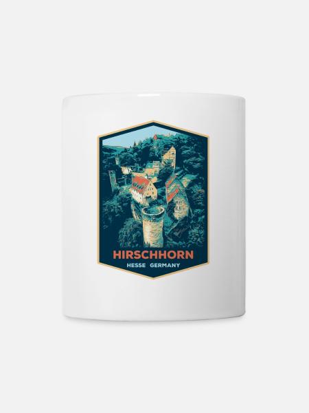Illustration Schloss Hirschhorn, Deutschland - Tasse - Weiß