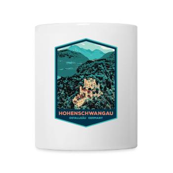 Illustration Schloss Hohenschwangau, Bayern - Tasse - Weiß - Vorne